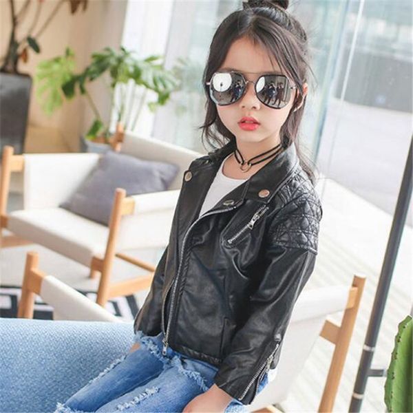 

boys pu jacket spring autumn children's motorcycle leather 1-7 years old fashion color diamond quilted zipper girls coat cool 2020 new, Blue;gray
