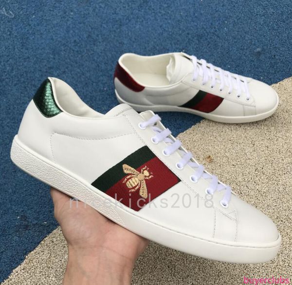 

luxury designer men women sneaker casual shoes low italy brand ace bee stripes shoe walking sports trainers chaussures pour hommes, Black;green