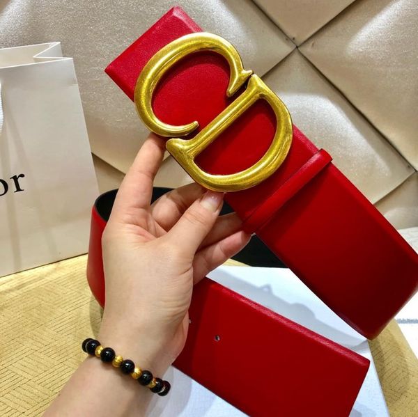 

2020 female fashion belts women designer belt leather metal buckle width is 7 cm, Black;brown