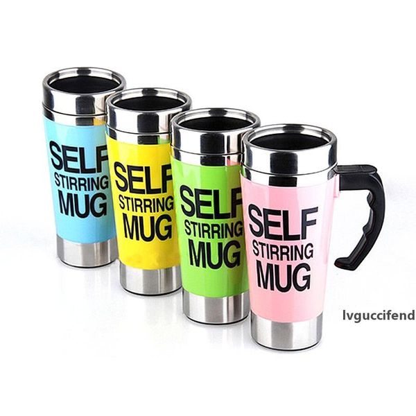 

500ml large capacity stirring cup coffee cup automatic self stirring mug stainless steel coffee milk cup t200506