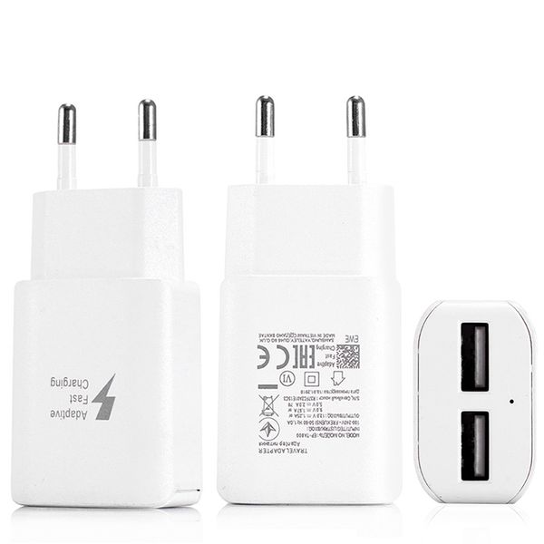 

universal 2 usb port power adapter high speed qc 2.0 phone charger tablet wall charger for iphone / ipad us/eu plug