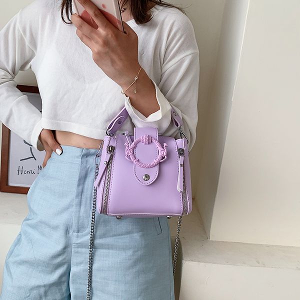 

candy color crossbody bags for women 2020 new quality pu leather shoulder messenger bags chains lady handbags and purses