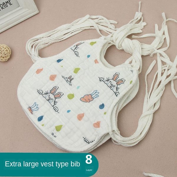 

children's extra size cotton baby's 8-layer gauze vest washed saliva towel dining pocket bandage towel bib vest bib bib