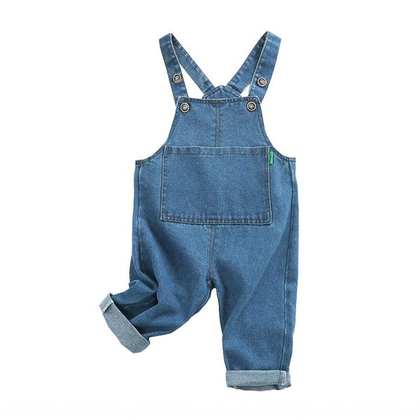 

детская подвеска джинсовой 2020 весна новые брюки вскользь корейский стиль мальчиков и джинсы слинг джинсы и девушки младенца подтяжк брюки, Blue