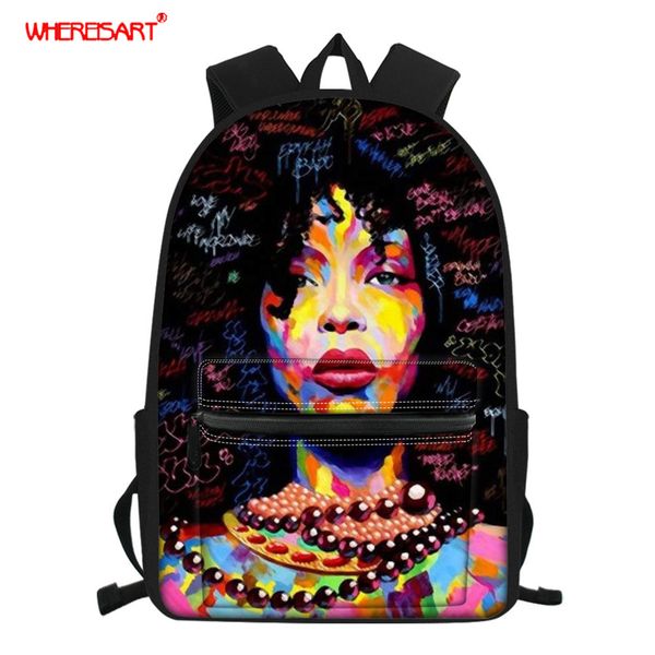 

whereisart black queen afro women student school bag children school accessories for teenagers girls kid summer fashion backpack t200709