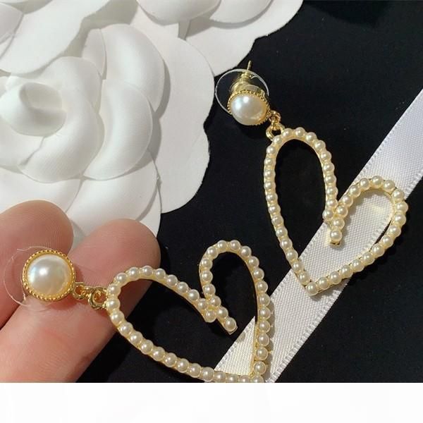 

e new fashion wild pearl love designer earrings luxury designer jewelry women earrings, Golden