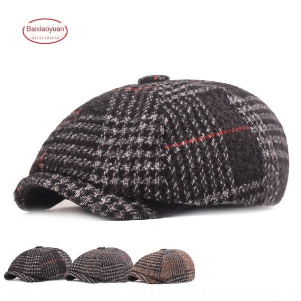 

woolen beret wo beret men women cap season thickened front cap men's and women's hat, Blue;gray