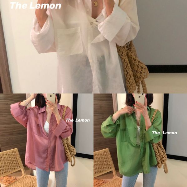 

kl7ll sunscreen clothes women's long sleeve 2020 summer new korean style loose sunscreen coat shirt perspective shirt mid-length cardig, White