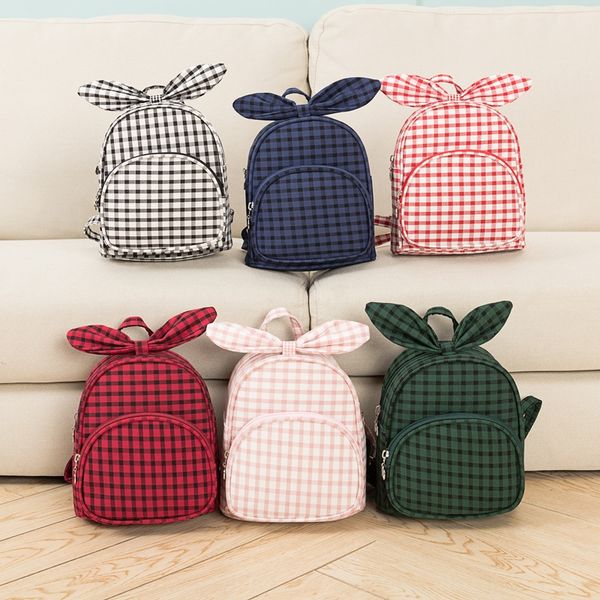 

kindergarten girls' fashion mini schoolbag backpack bag plaid backpack korean simple cute children's schoolbag