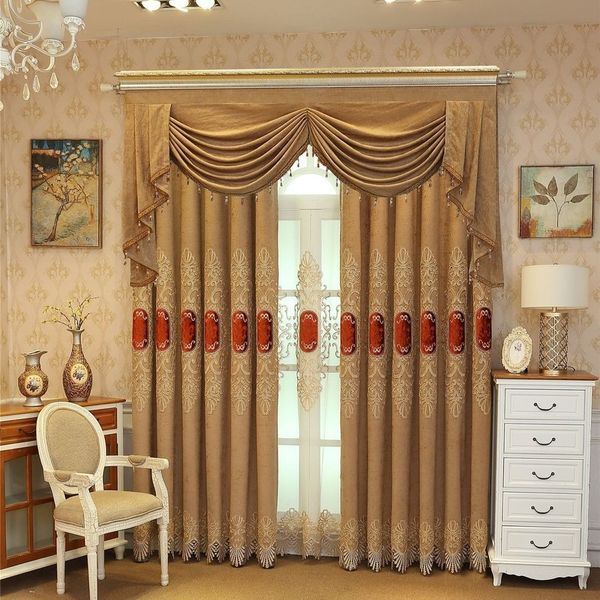 

роскошный европейский стиль chenille velvet водорастворимые вышитые шторы для гостиной спальни вышитой шторы настраиваемого