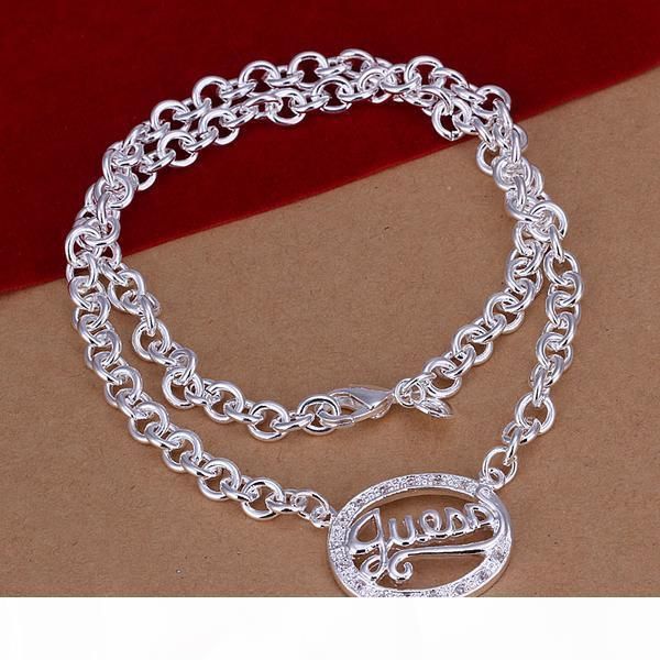 

r factory direct sale women 's sterling silver necklace gtp51 ,fashion star heart pearl 925 silver necklace 6 pieces a lot mixed