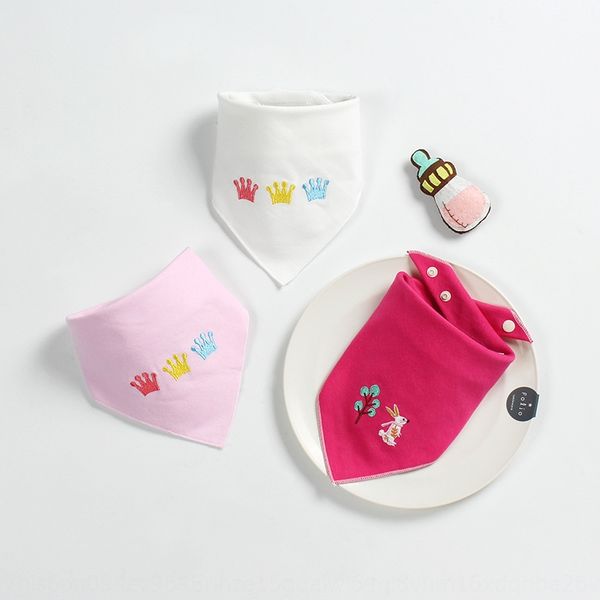 

baby baby triangle pure cotton double triangle saliva towel saliva towel buckle waterproof newborn bib pocket children's scarf autumn