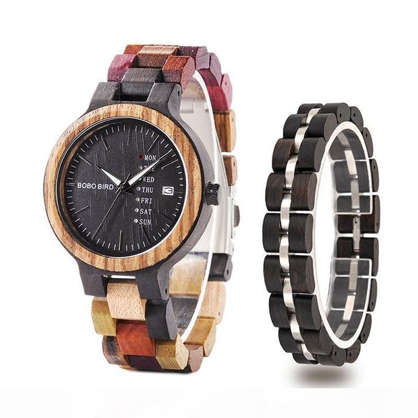 

bobo bird reloj hombre wooden bracelet nature wood men watch handmade auto date color quartz wristwatches great gifts, Slivery;brown