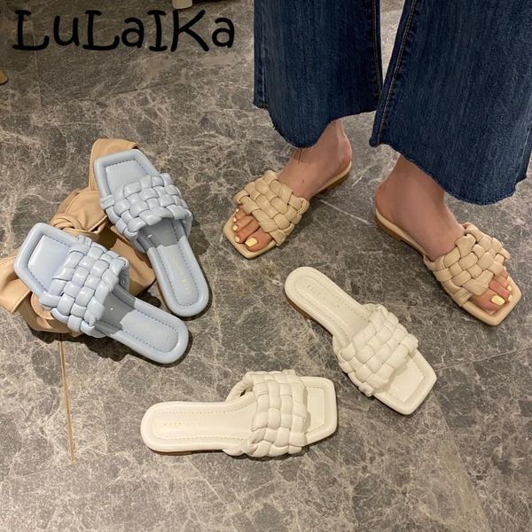 

2020 women square toe slippers women slip on flat slides summer sandals beach colorful flip flops massage outside slipper shoes, Black