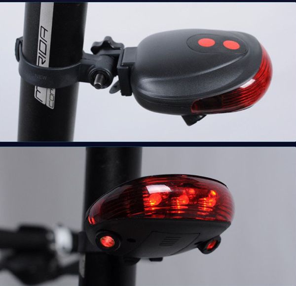 

bike lights bicycle led taillight safety warning light 5 led+2 laser night mountain rear tail lamp accessories
