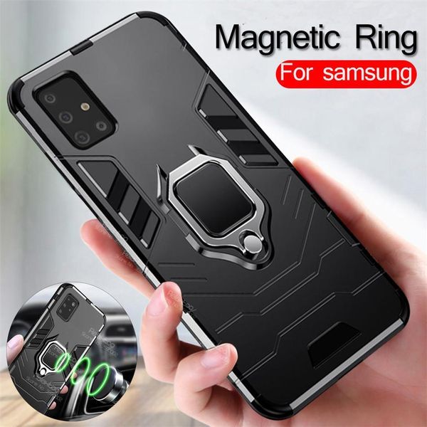 

armor shockproof 360 degress car magnetic metal ring holder soft silicone case for samsung galaxy s20 ultra s10 plus note 10 lite ect majhuy