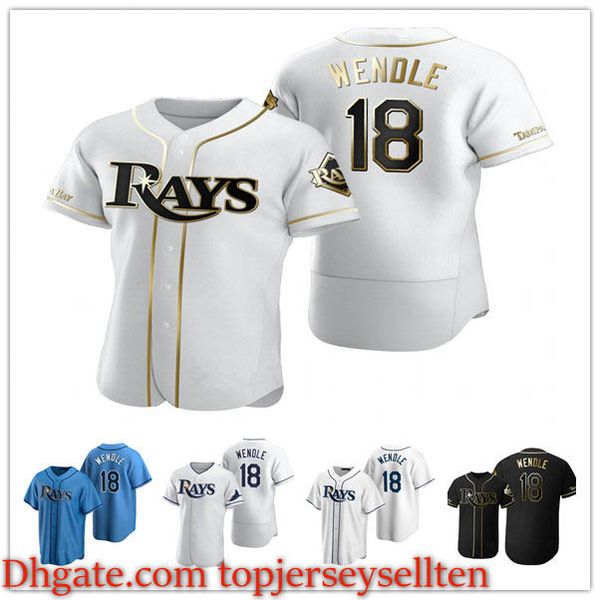 

tampa bay rays men women youth 18 joey wendle 2020 baseball authentic jersey, Black