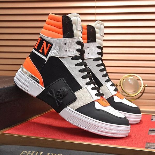 

lightweight phantom kick $hi -mixed materials sneakers men shoes vintage shoes high lace -up style sports men shoes, Black