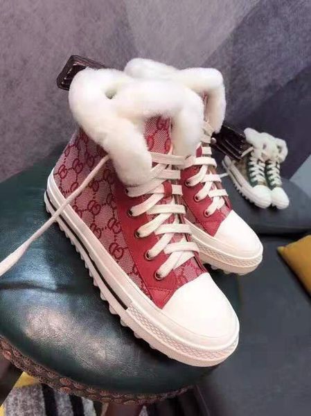 

2019a new fashion high-non-slip boots cotton shoes women's winter plus velvet snow boots female fur one, original box packaging