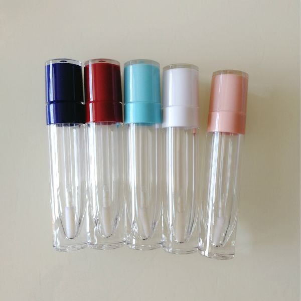 

storage bottles & jars wholesale cosmetic lipgloss packaging containers 8ml empty tubes round clear lip gloss red pink tube