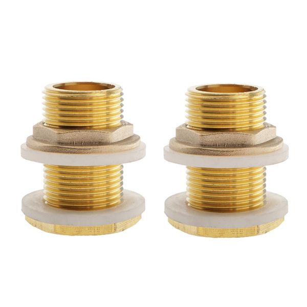 

2pcs brass water tank connector bulkhead fitting with rubber ring dn15 45mm