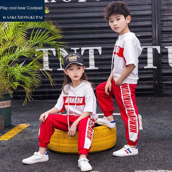 

fpr7d children's sweater student sweater student boys' summer suit 2020 new hip-hop hip-hop suit kindergarten uniform students&#03