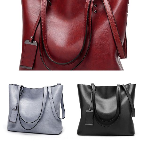 

женская 2019 новая мода tote масло кожа большой емкости для рук плечо сумка рук сумку, White