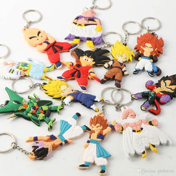 

new 12 styles dragon ball keyring anime collectible pendants gifts double side keyrings
