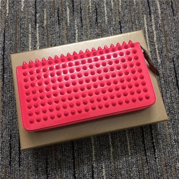 

2020 card custom spot cl rivet ms. wallet japan and south korea long leather fashion clutch sell, Red;black