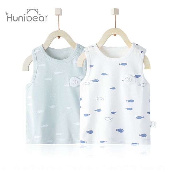 

baby thin cotton waistcoat sleeveless men's children wear baby straps in summer vest vest, Blue