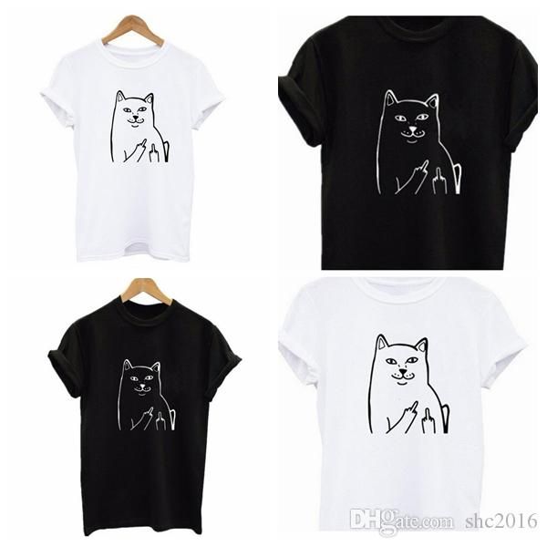 

mens t-shirt crew nrck short sleeve cotton blend funny cat 3d digital print & tees polos casual male shirt size s-2xl, White;black