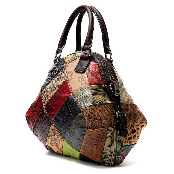 

2009 New Women's Bag Head Lady Cowhide Slant Bag Colour Handbag Direct Selling