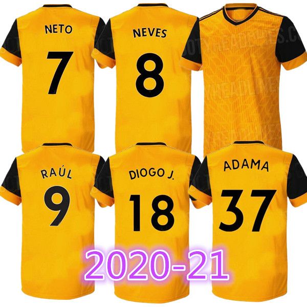 

thai 20 21 soccer jersey wolverhampt cutrone raul neves wolverhampton wanderers football shirt 2020 diogo j. uniforms men + kids kit, Black;yellow