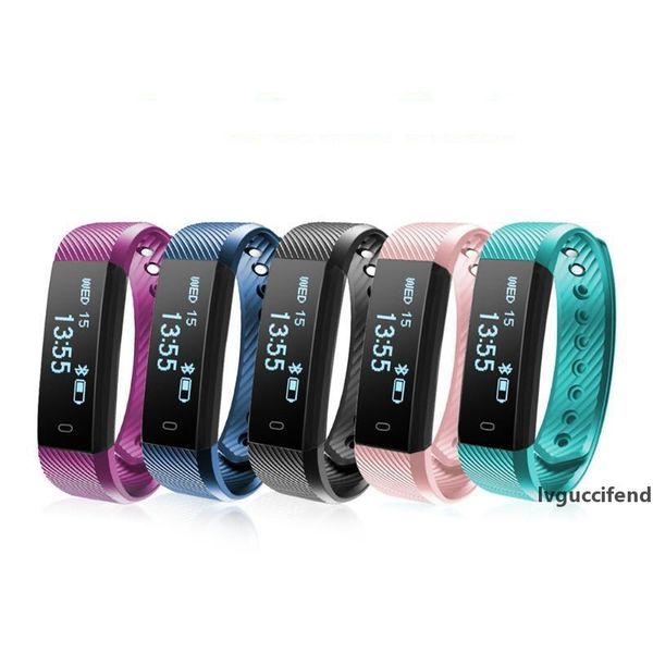 

id115 smart bracelet fitness tracker step counter activity monitor band alarm clock vibration wristband for iphone android phones dhl free