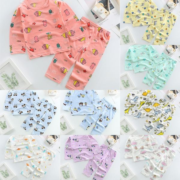 

mjv6p 2020 новых весной и летом pajama хлопка-проложенный кондиционер хлопка мягкой детской одежды хлопка костюм для мальчиков и девочек дом