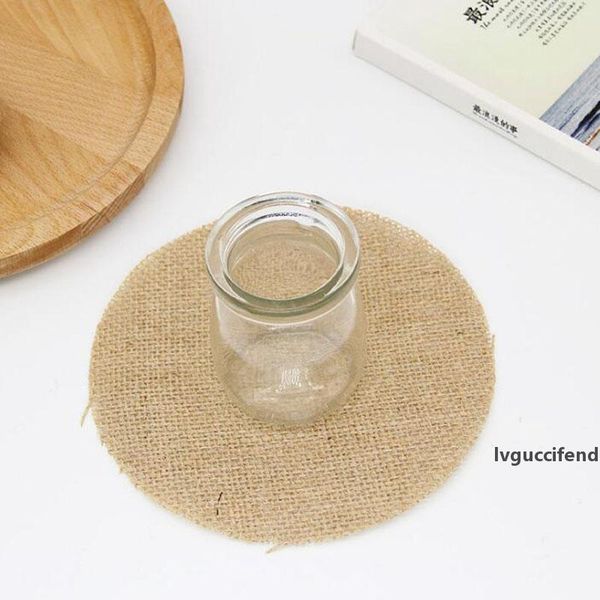 

kitchen dining burlap coasters table mats wedding decorations cup pads