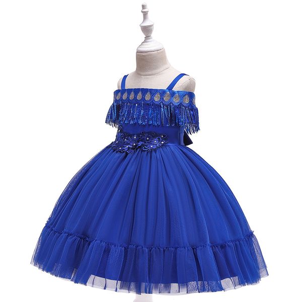 

Dresses with Belts for Girls Without Sleeves, Embroidered with Sequins, Elegant Lace Evening Dresses for the First Communion