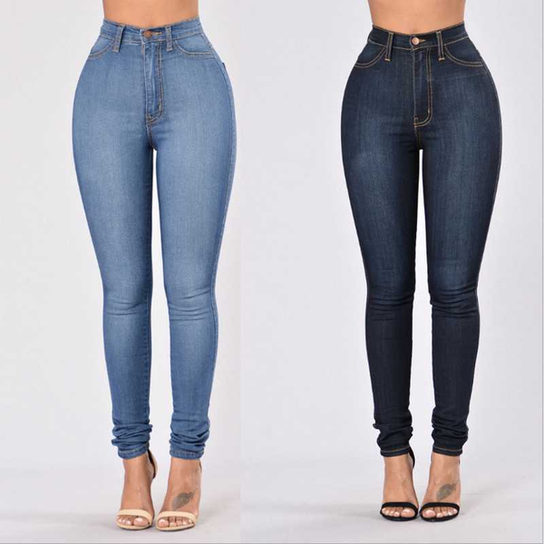 

2020 new style fashion woman solid casual jeans casual fashion style jeans for women size s-2xl, Blue