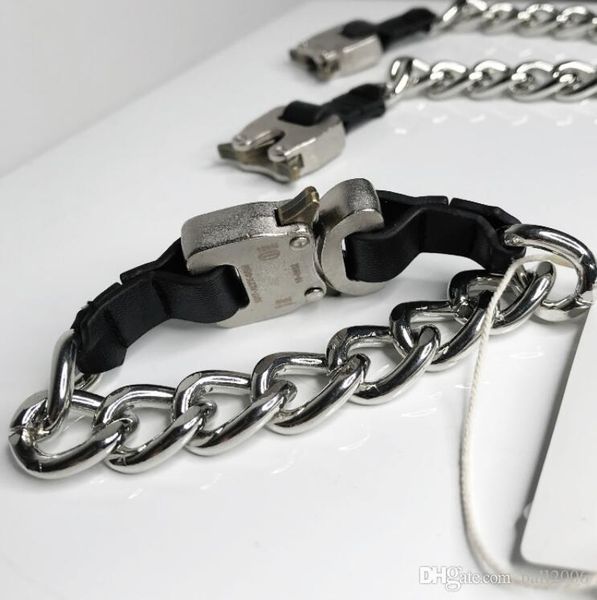 

alyx studio logo hip hop metal lettering chain chain rock punk fan can bracelet men and women, Black