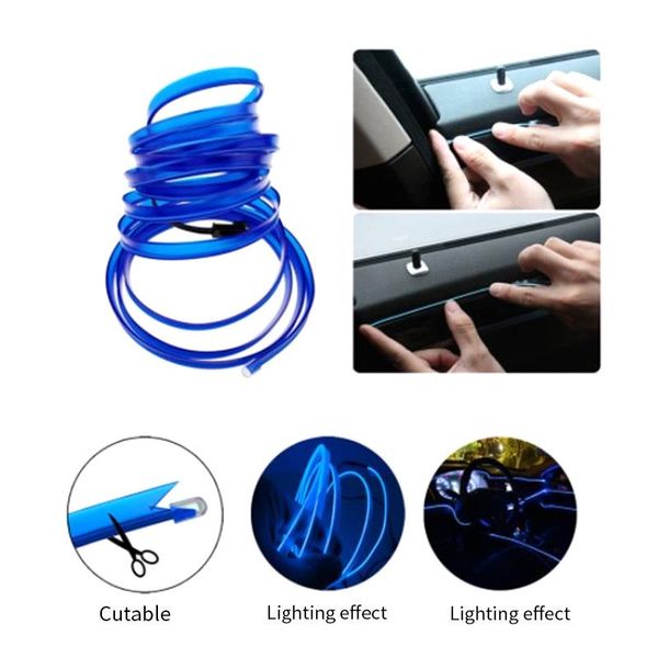 

waterproof car led bulbs decoration strip 12v flexible neon metal wire interior strip car led light decoration accessories