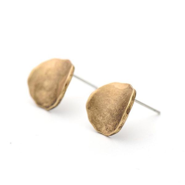 

fabala round circle stud europe simple earrings modern vintage retro, Golden;silver
