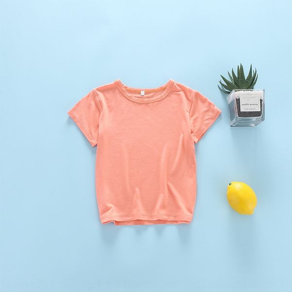 

clothing 2020 new thin casual t-shirt children's clothing t-shirt boys and children's pure color summer clothes fashion, Blue