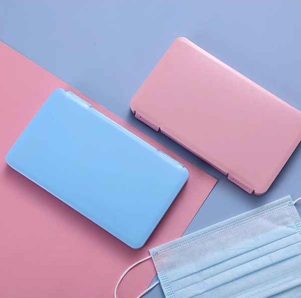 

new stylemultifunctional portable mask packing certificate box dustproof with moisture-proof belt cover clean mask storage box ing