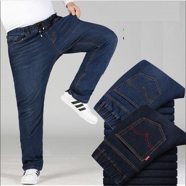 

plus big size jeans men elastic denim trousers mens pants jean brand 2020 man clothes hip hop fashion ripped jeans for men, Blue