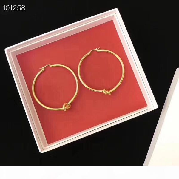 

new arrival brass material round with knot shape pendant hoop earring for women wedding gift jewelry ps6655a, Golden