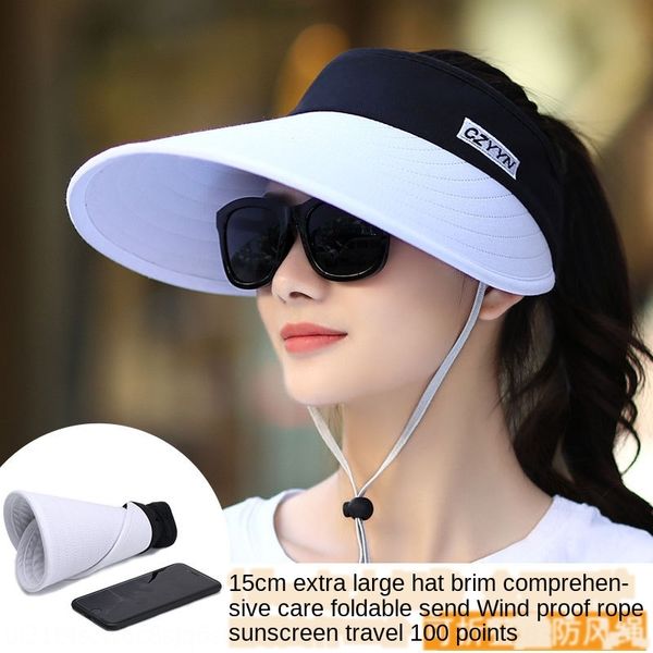 

is windpro women's version coat of travel air 2019 fashion fashion summer sun hat women's sun-proof leaking top, Blue;gray