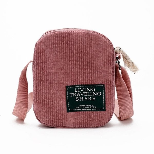 

new style fashion lady corduroy single shoulder diagonal mobile bag plain for women men red 5 colors shoulder bag drop shipping