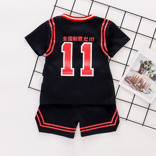 

2020 летней нового детского мальчика шеи печатного письма нет и шорты. 10 майка с коротким рукавом шорты двухсекционный комплект