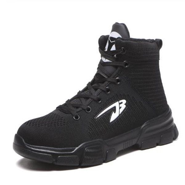 

all season men safety work boots shoes anti-smashing steel toe cap boots indestructible working shoes pluse size 48, Black