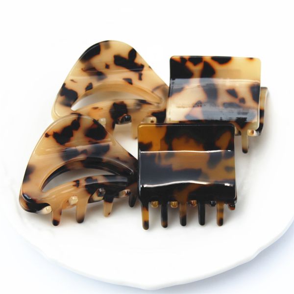 

buena fancy leopard hair claw hair clips cellulose acetate charming french clips sa056, Golden;silver